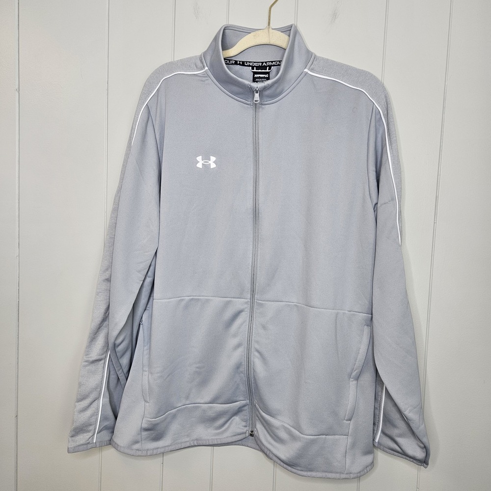 NWT Under Armor Jacket Light Gray XL/TG  Zipper Closure‎ Pockets No Hood Unisex